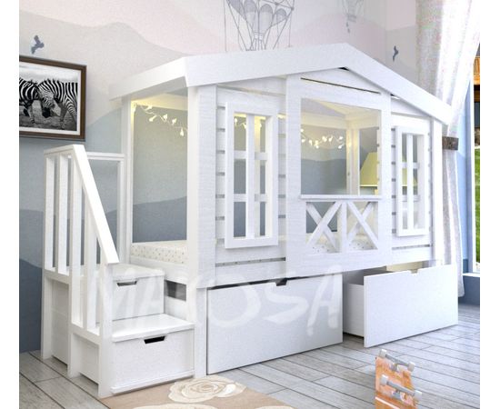 картинка СОЧИ детская кровать-домик из массива сосны интернет-магазин Энигуд.ру