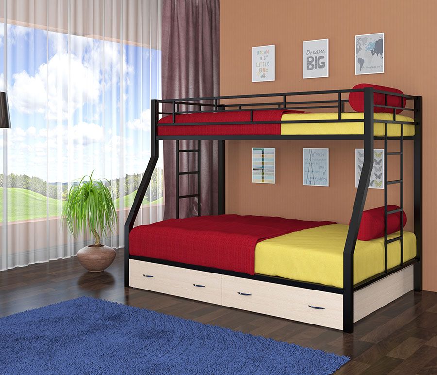 картинка Двухъярусная кровать Милан с ящиками интернет-магазин Энигуд.ру