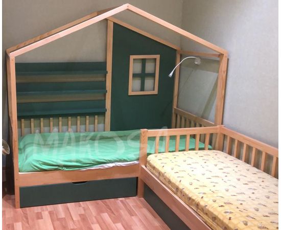 картинка БОНИФАЦИЙ угловая кровать домик для двоих детей интернет-магазин Энигуд.ру