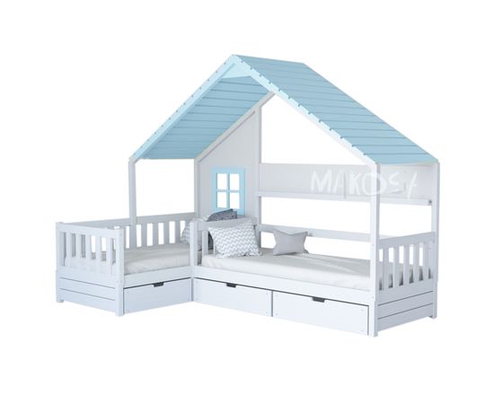 картинка МОНБЛАН детская угловая кровать-домик для двоих детей интернет-магазин Энигуд.ру