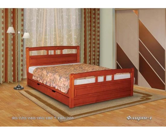 картинка ФЛИРТ-1 кровать из массива сосны с ящиками интернет-магазин Энигуд.ру