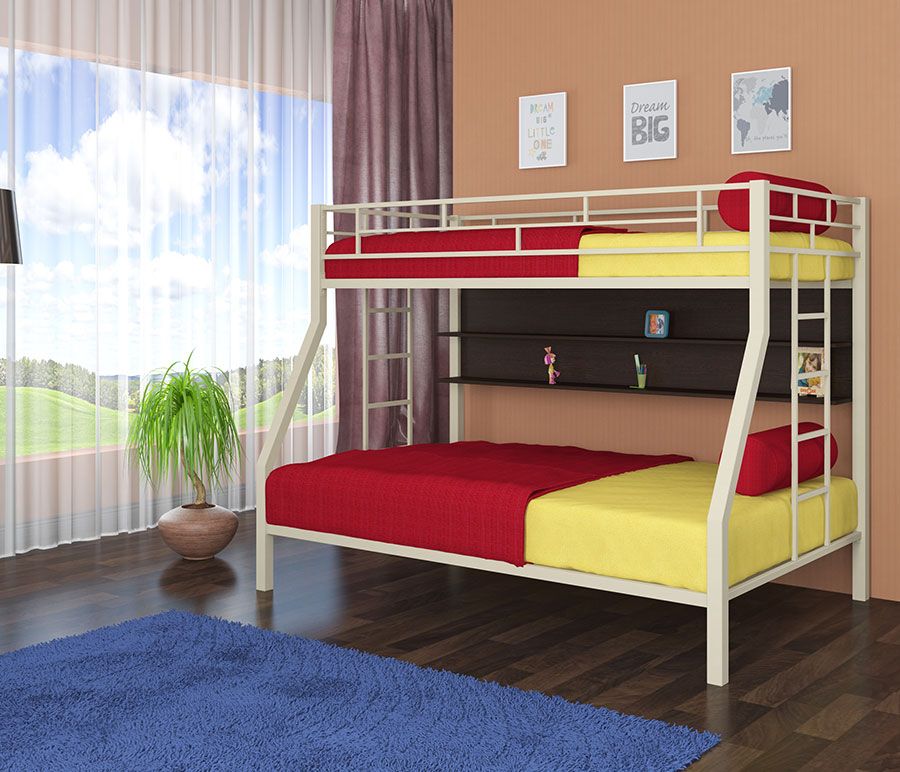 картинка Двухъярусная кровать Милан с полкой интернет-магазин Энигуд.ру
