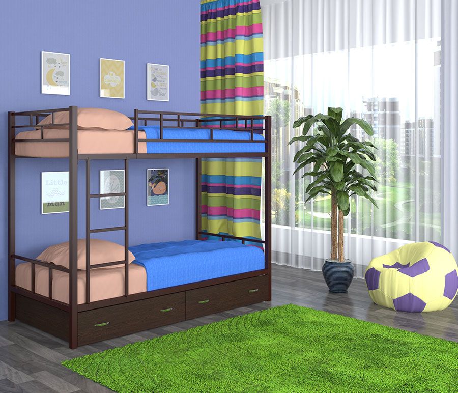 картинка Двухъярусная кровать Ницца с ящиками интернет-магазин Энигуд.ру
