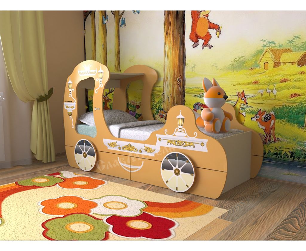 картинка Детская кровать Карета с ящиками интернет-магазин Энигуд.ру
