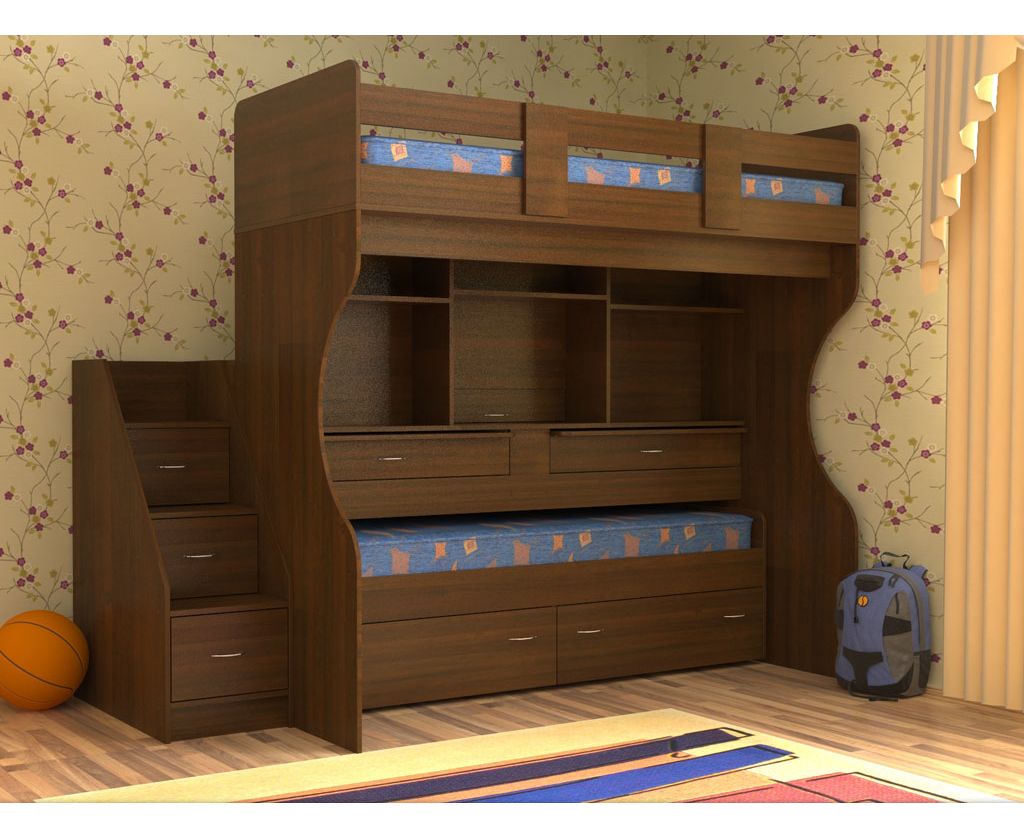 картинка Двухъярусная кровать-трансформер Дуэт-4 интернет-магазин Энигуд.ру