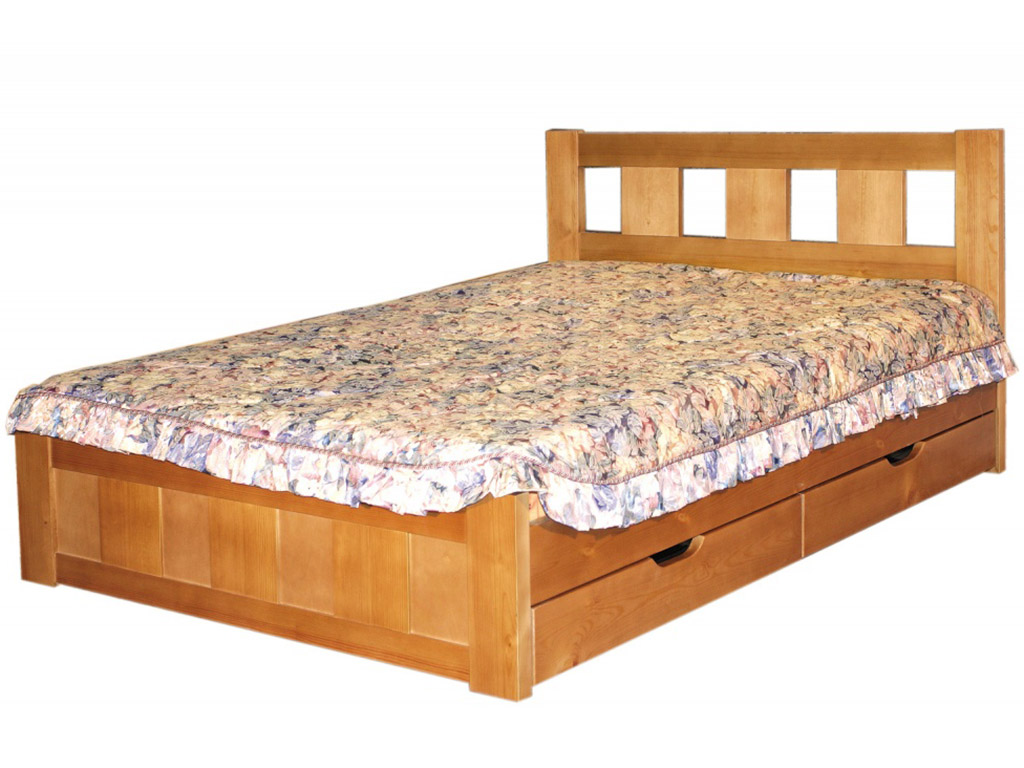 картинка ГАЛЕЯ-2 кровать из массива с ящиками интернет-магазин Энигуд.ру