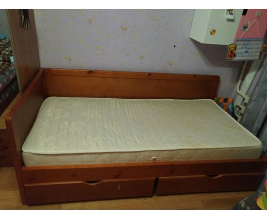 картинка ЮНОСТЬ-7 детская кровать-тахта из массива с ящиками интернет-магазин Энигуд.ру