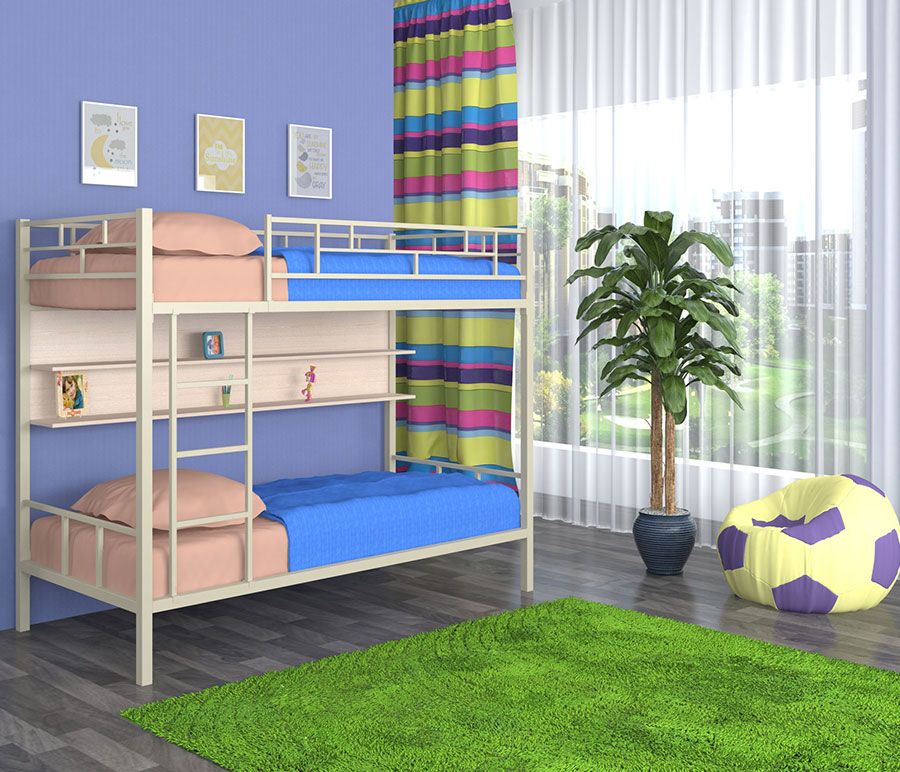 картинка Двухъярусная кровать Ницца с полкой интернет-магазин Энигуд.ру