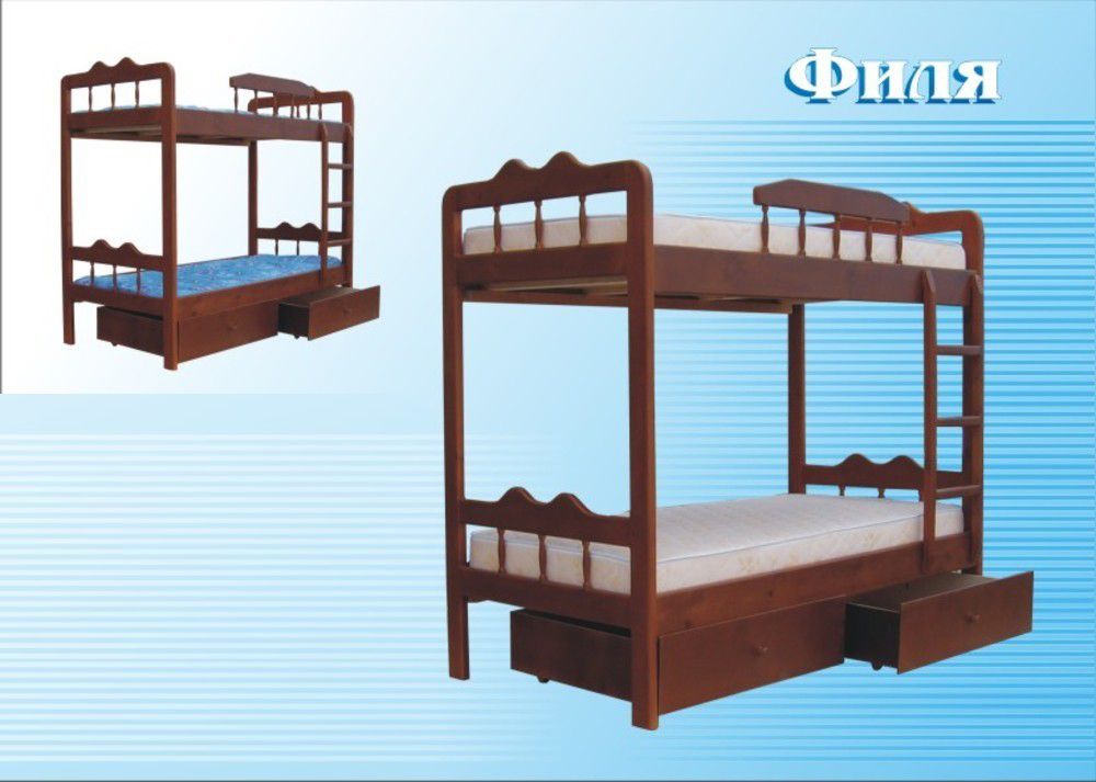 картинка ФИЛЯ двухъярусная кровать из массива сосны интернет-магазин Энигуд.ру