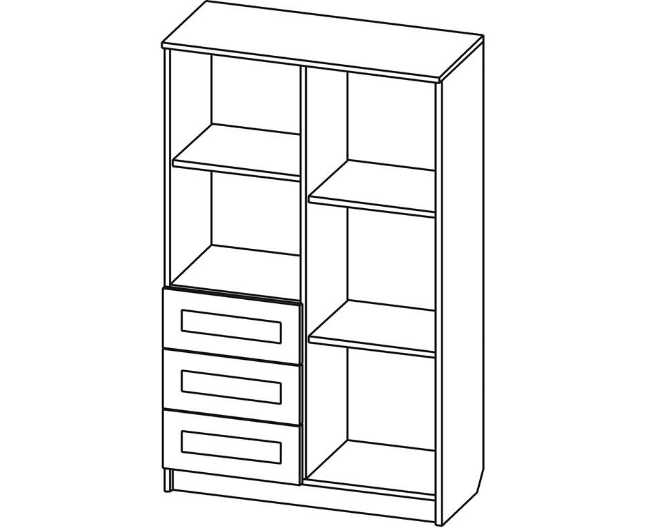 картинка Низкий шкаф-стеллаж двухдверный с ящиками 324 СМ интернет-магазин Энигуд.ру