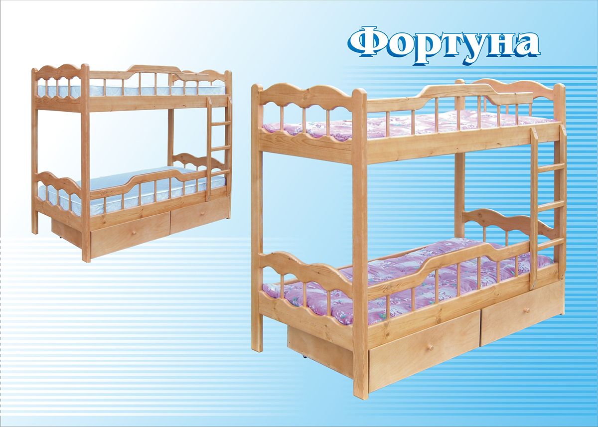 картинка ФОРТУНА двухъярусная кровать из массива сосны от магазина Энигуд.ру