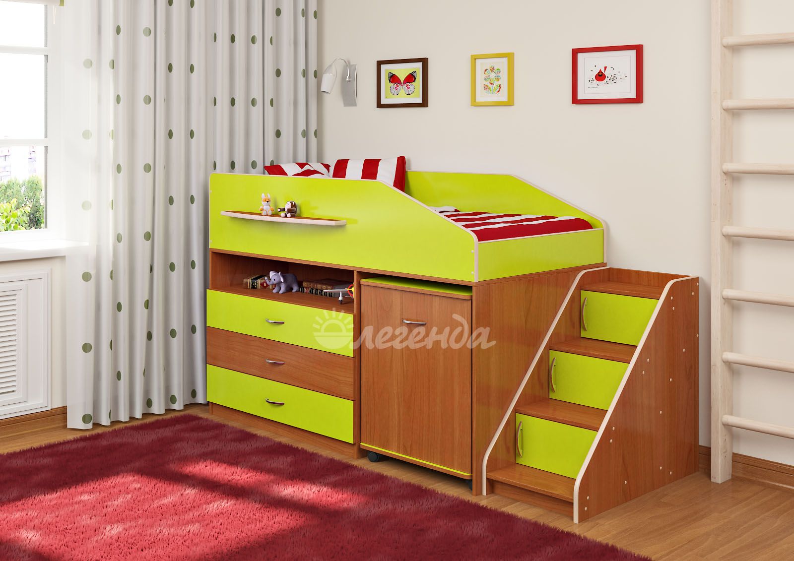 картинка Детская кровать-чердак Легенда-12.2 интернет-магазин Энигуд.ру