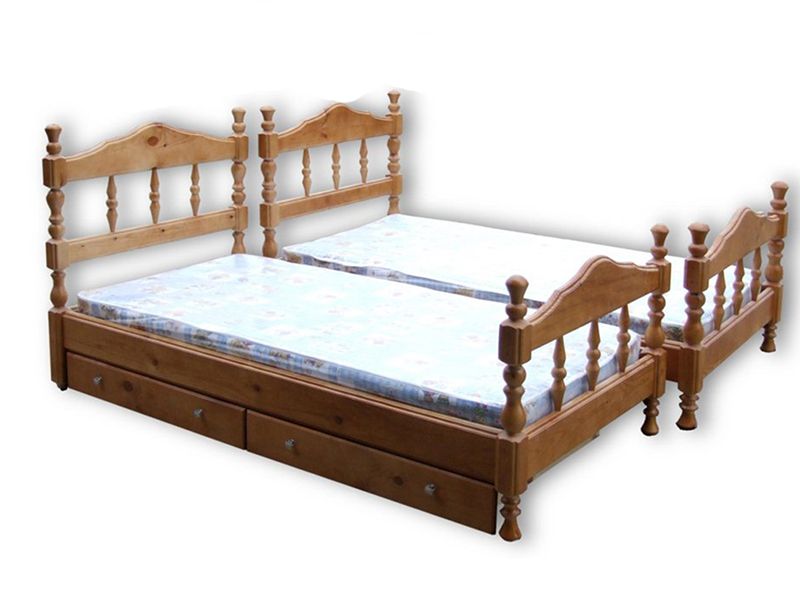 картинка ТОЧЕНАЯ №2 двухъярусная кровать из массива сосны от магазина Энигуд.ру