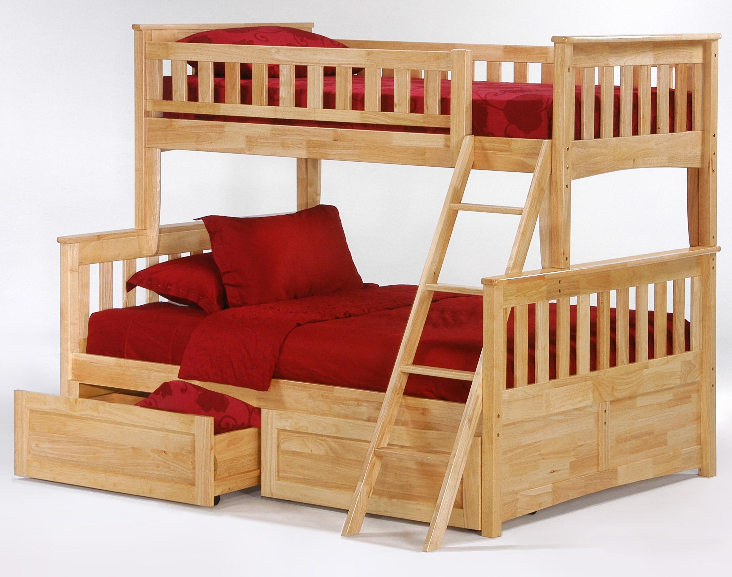 двухъярусная кровать с диваном из массива сосны