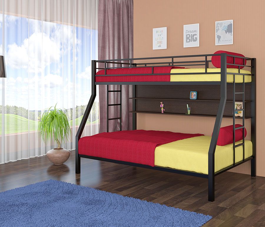 картинка Двухъярусная кровать Милан с полкой интернет-магазин Энигуд.ру