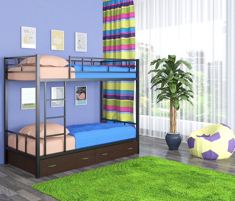 картинка Двухъярусная кровать Ницца с ящиками интернет-магазин Энигуд.ру
