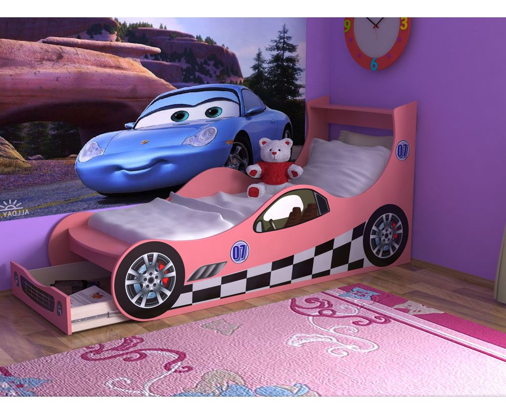 картинка Детская кровать Машинка с ящиком интернет-магазин Энигуд.ру