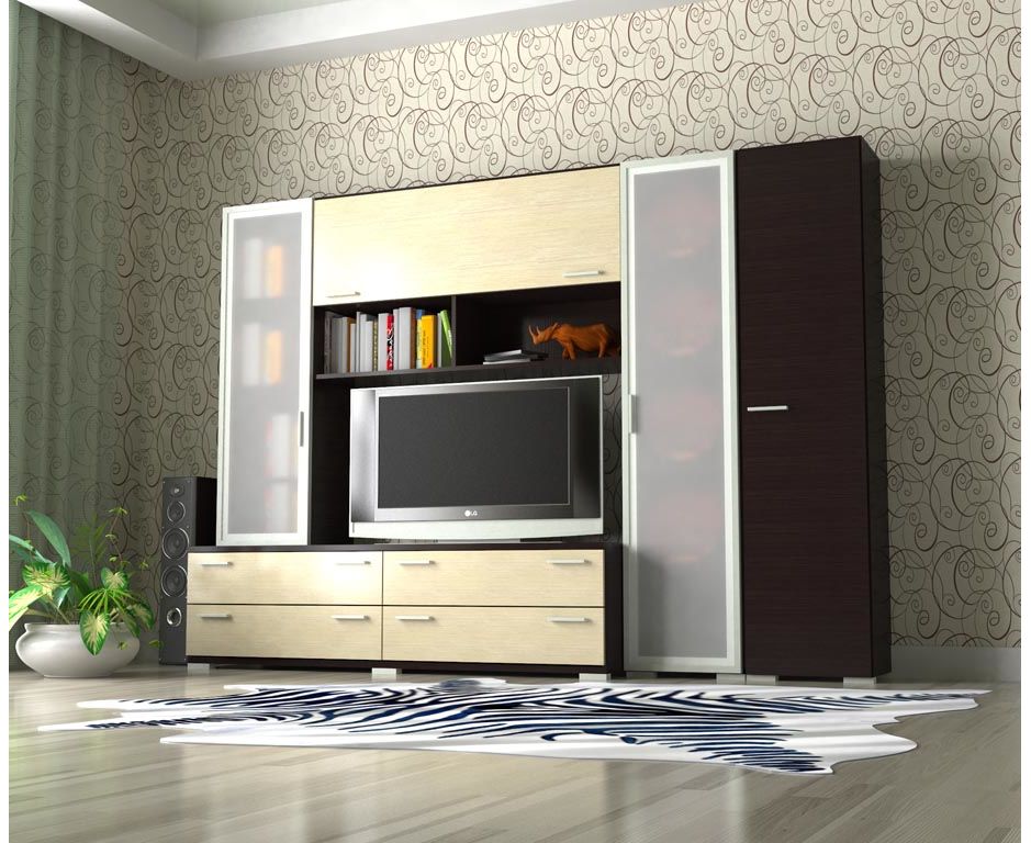 картинка Мебельная стенка Двина со шкафом интернет-магазин Энигуд.ру