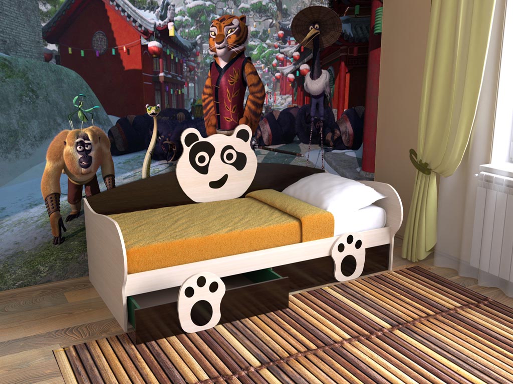 картинка Детская кровать с ящиками Панда интернет-магазин Энигуд.ру