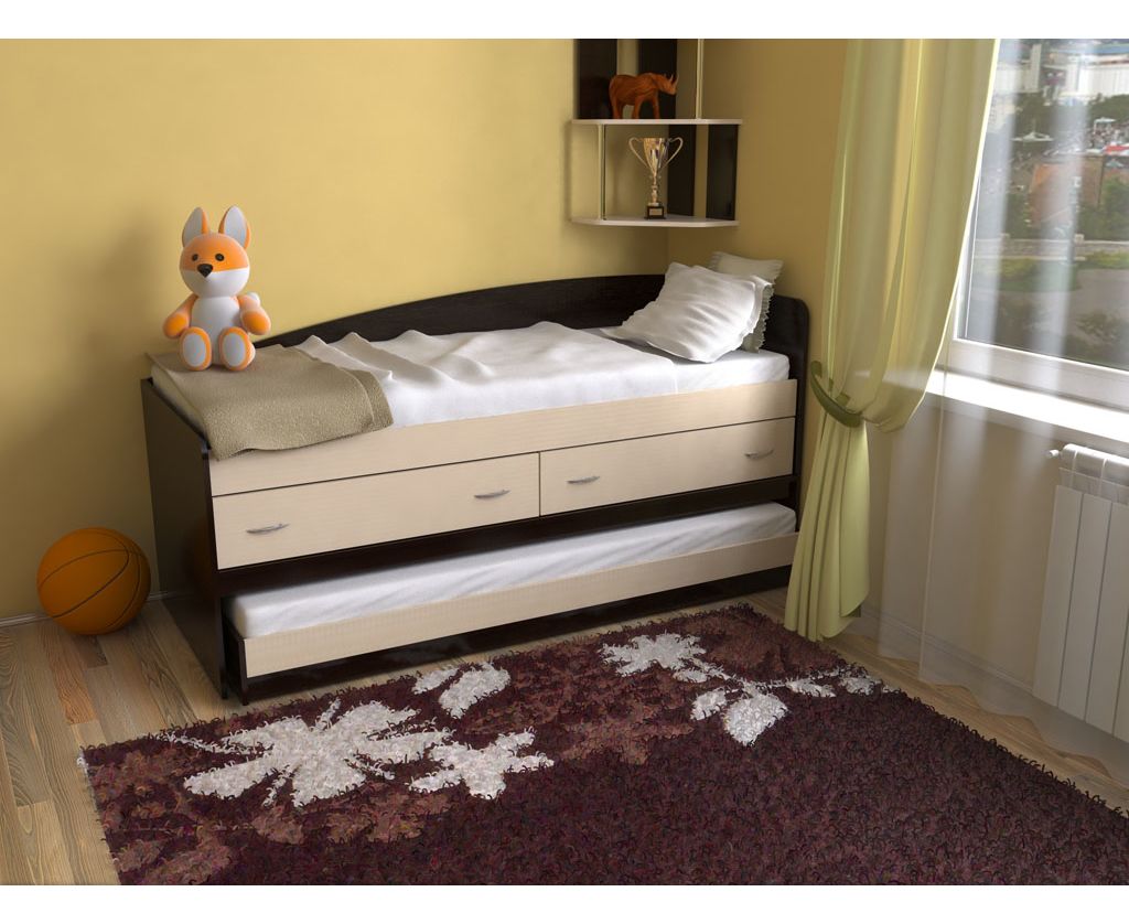 картинка Двухъярусная раздвижная кровать с ящиками Дуэт-12 интернет-магазин Энигуд.ру
