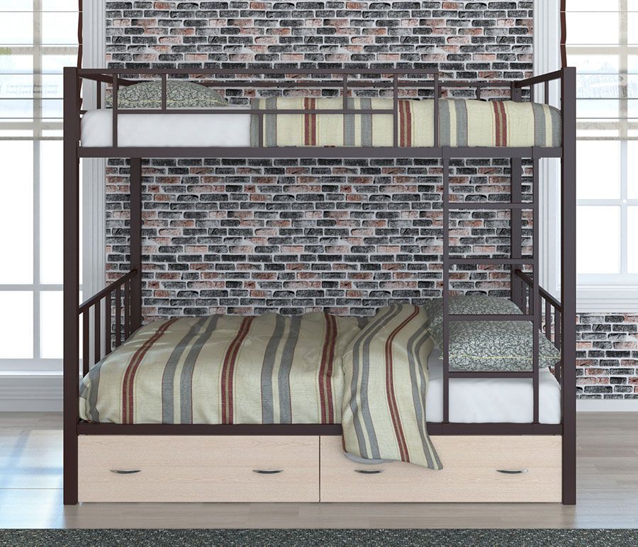картинка Двухъярусная кровать Валенсия-120 с ящиками интернет-магазин Энигуд.ру