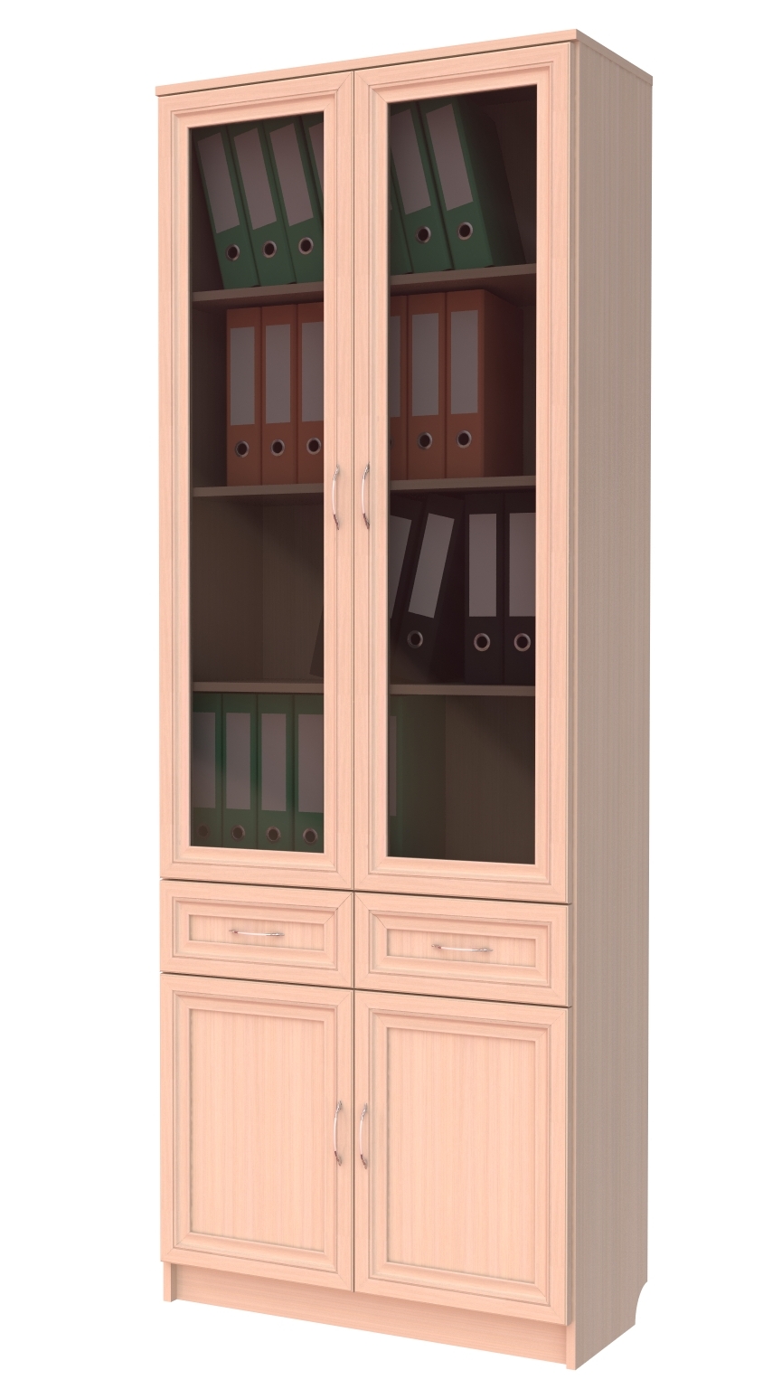 картинка Шкаф-витрина двухдверный с ящиками МДФ 222 СМ интернет-магазин Энигуд.ру