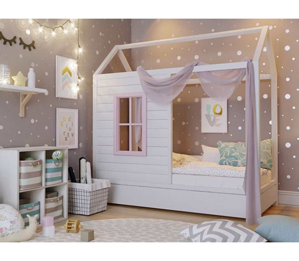 картинка ПАРИЖ детская кровать-домик из массива интернет-магазин Энигуд.ру