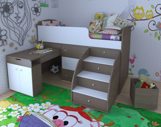 картинка Кровать-чердак Малыш Max 80х180 от магазина Энигуд.ру