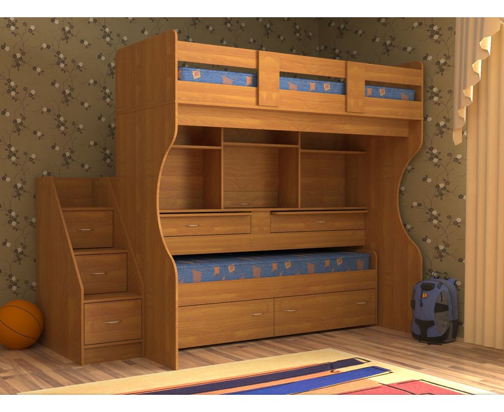 картинка Двухъярусная кровать-трансформер Дуэт-4 интернет-магазин Энигуд.ру