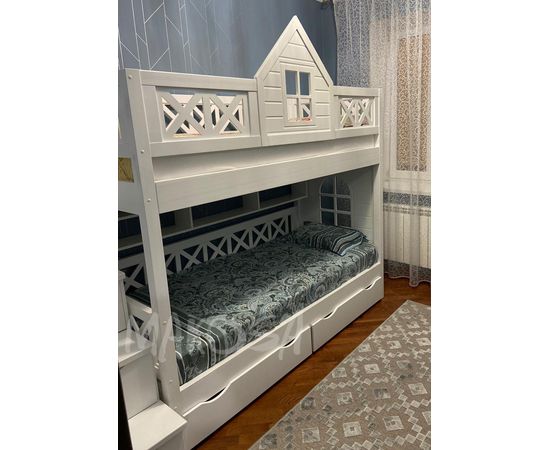 картинка КАСАБЛАНКА двухъярусная кровать-домик из массива интернет-магазин Энигуд.ру