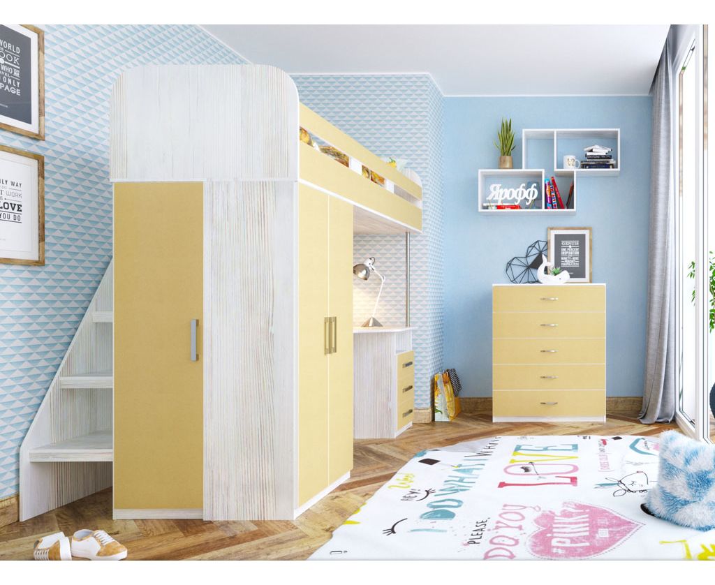 картинка Кровать-чердак с рабочей зоной Аракс интернет-магазин Энигуд.ру