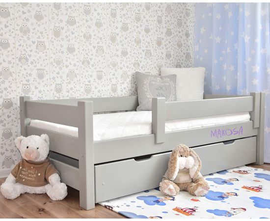 картинка МАССИМО детская кровать из массива с ящиками и бортиком интернет-магазин Энигуд.ру
