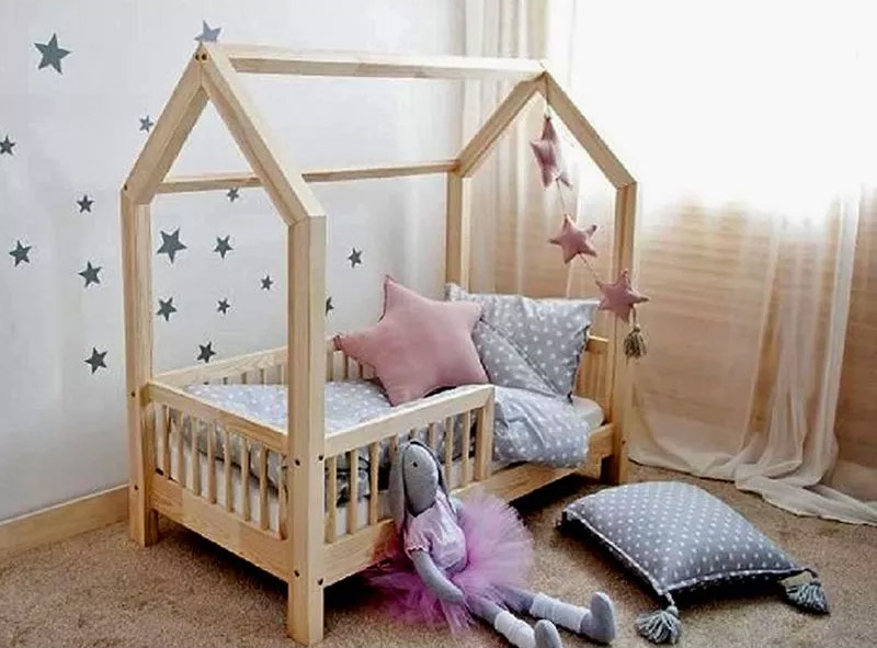 картинка МАУСИ детская кровать-домик из массива сосны интернет-магазин Энигуд.ру