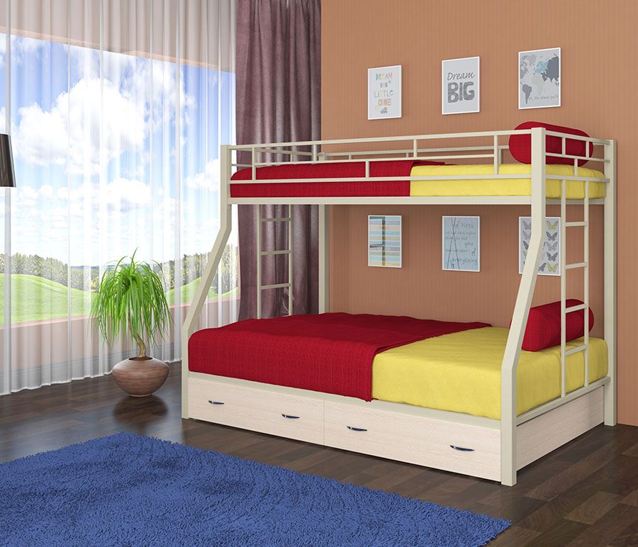 картинка Двухъярусная кровать Милан с ящиками от магазина Энигуд.ру