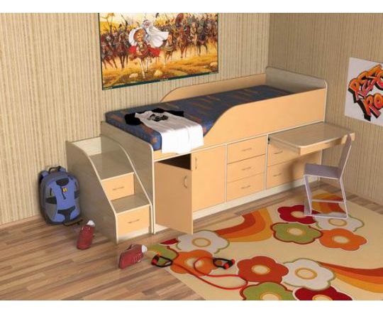 картинка Детская кровать-чердак со столом Кузя-3 интернет-магазин Энигуд.ру