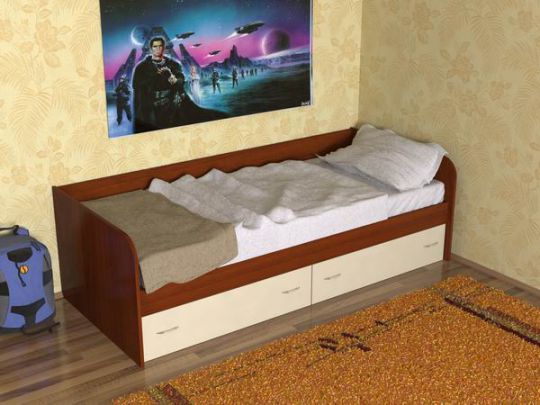 картинка Односпальная кровать-тахта с ящиками 317 интернет-магазин Энигуд.ру