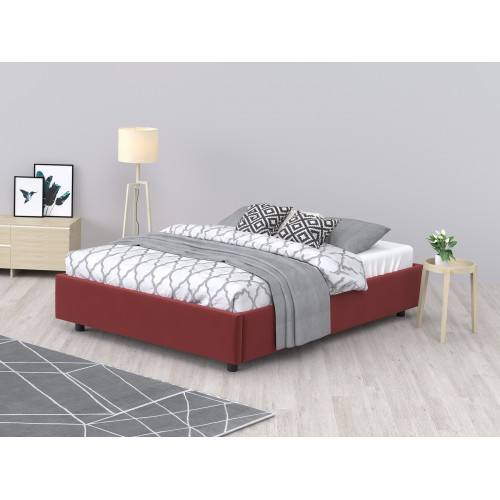 картинка Кровать SleepBox Velvet Red ARSKO стиль скандинавский лофт , 160x200 интернет-магазин Энигуд.ру