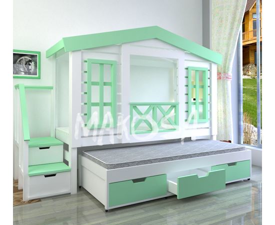 картинка ТУАПСЕ кровать-домик выдвижная из массива интернет-магазин Энигуд.ру