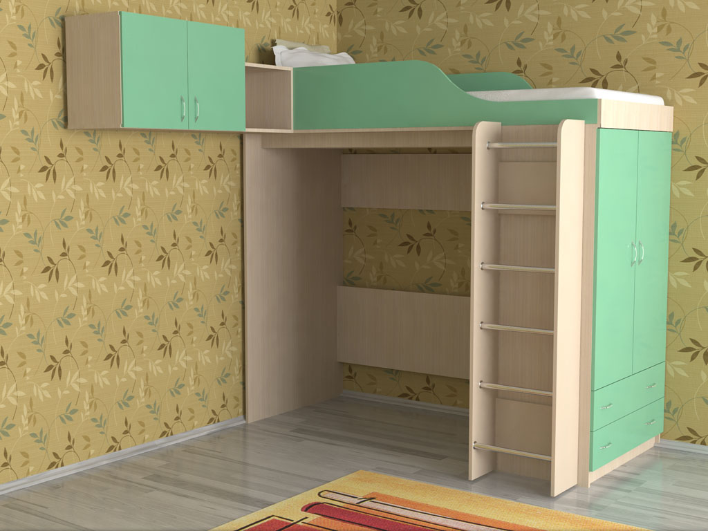 картинка Кровать-чердак Дуэт-10 с антресолью интернет-магазин Энигуд.ру